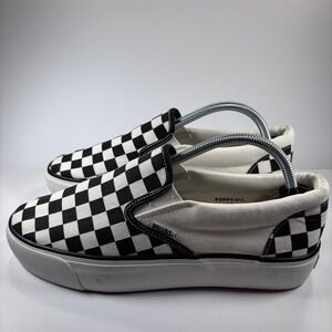 Mudd Women's Slip-On Sneakers Black White Checkerboard Casual Canvas Size 10